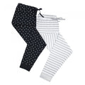 Front - Womens/Ladies Cotton Stripe And Dotted Pyjama Bottoms (Pack of 2)