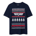Front - Top Gun Mens Fair Isle Christmas T-Shirt