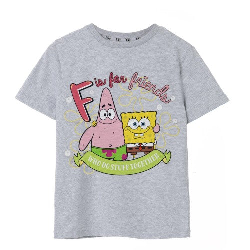 Front - SpongeBob SquarePants Girls F Is For Friends T-Shirt
