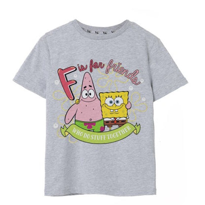 Front - SpongeBob SquarePants Girls F Is For Friends T-Shirt