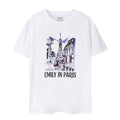 Front - Emily In Paris Womens/Ladies Sketchy Cityscape Short-Sleeved T-Shirt