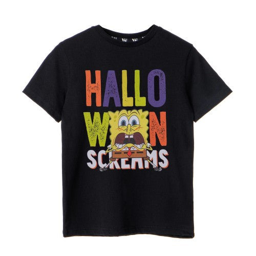 Front - SpongeBob SquarePants Childrens/Kids Halloween Screams T-Shirt