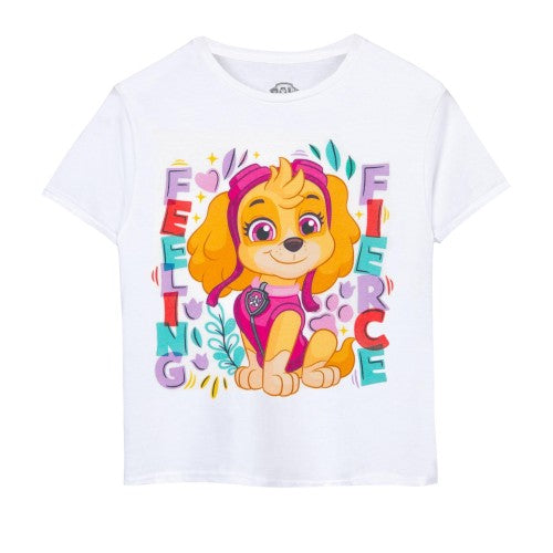 Front - Paw Patrol Girls Feeling Fierce T-Shirt