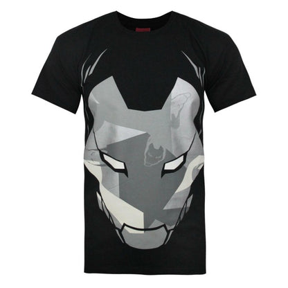 Front - Addict Mens Camo Mask Iron Man T-Shirt