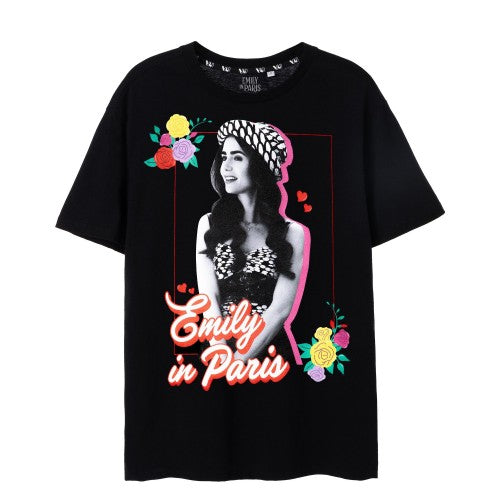 Front - Emily In Paris Womens/Ladies Floral Short-Sleeved T-Shirt