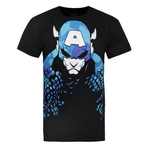 Front - Addict Mens Soldier Captain America Camo T-Shirt