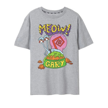 Front - SpongeBob SquarePants Mens Meow Gary Marl T-Shirt