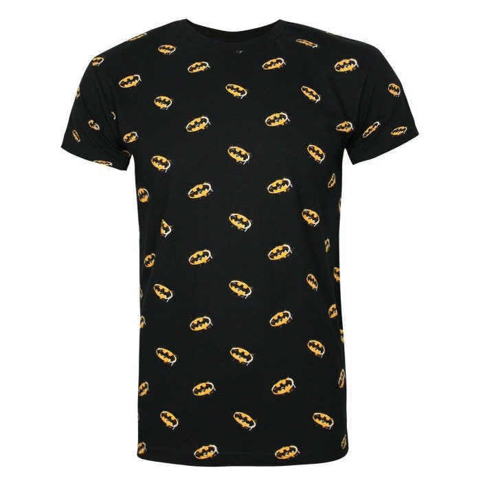 Front - Batman Mens Repeat Logo T-Shirt