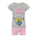 Front - Despicable Me Girls Yellow Bello! Minions Short Pyjama Set