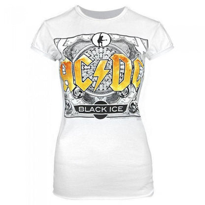 Front - AC/DC Womens/Ladies Black Ice T-Shirt