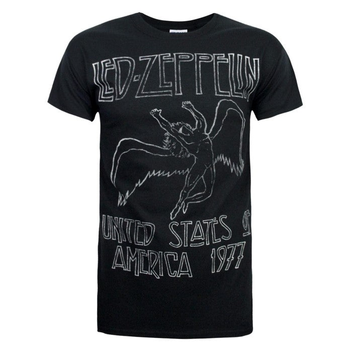 Front - Led Zeppelin Mens United States Of America 1977 T-Shirt