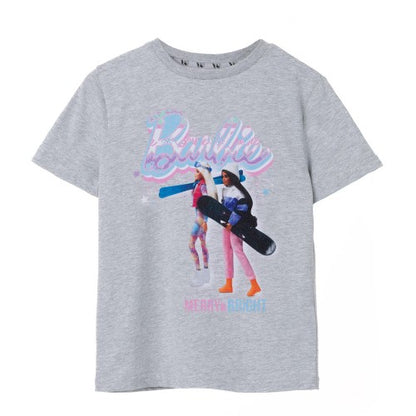 Front - Barbie Girls Merry & Bright Short-Sleeved T-Shirt