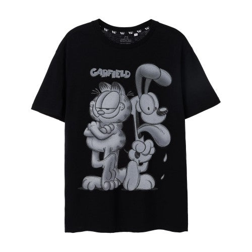 Front - Garfield Mens Greyscale Short-Sleeved T-Shirt