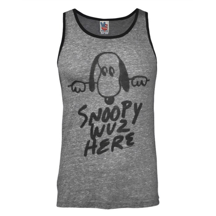 Front - Junk Food Mens Snoopy Wuz Here Vest Top