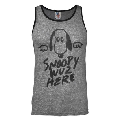 Front - Junk Food Mens Snoopy Wuz Here Vest Top