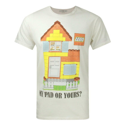 Front - Junk Food Mens My Pad Or Yours Lego T-Shirt