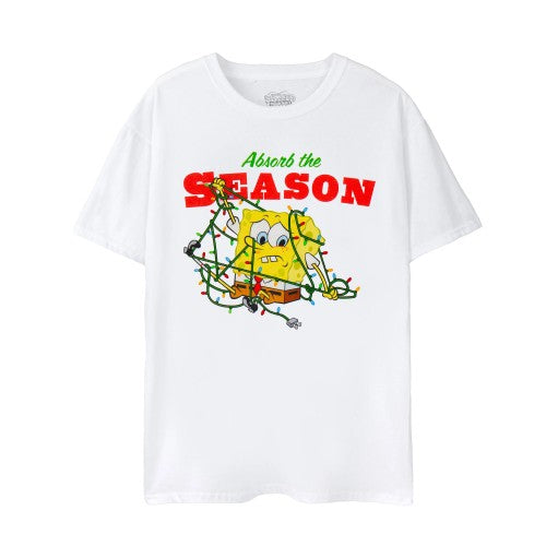 Front - SpongeBob SquarePants Mens Absorb The Season Christmas T-Shirt