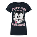 Front - Goodie Two Sleeves Womens/Ladies Purr-oud To Be Awesome Felix The Cat T-Shirt