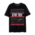 Front - Star Trek Mens Fair Isle Christmas T-Shirt