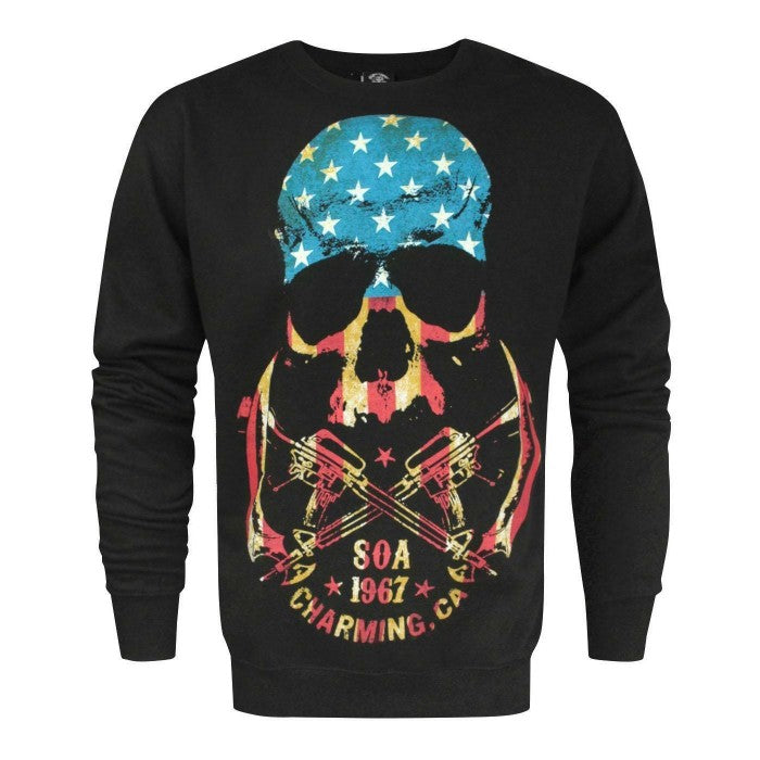 Front - Sons Of Anarchy Mens Skull Sweatshirt