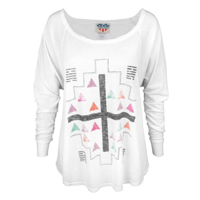 Front - Junk Food Womens/Ladies Native Cross Long-Sleeved Top