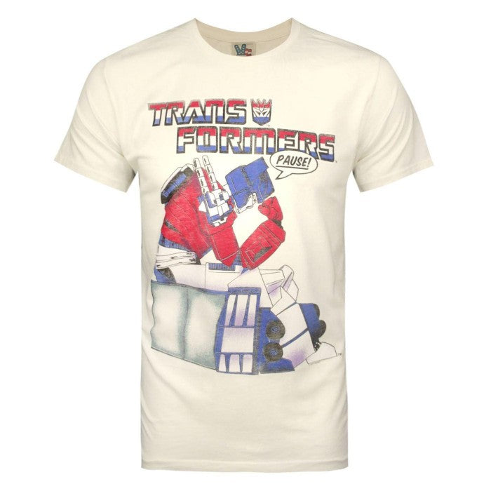 Front - Junk Food Mens Pause Transformers T-Shirt