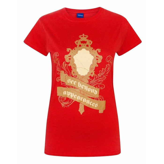 Front - Beauty And The Beast Womens/Ladies Enchanted Mirror T-Shirt