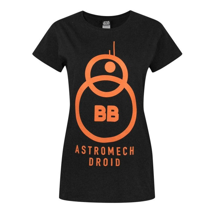 Front - Star Wars: The Force Awakens Womens/Ladies Astromech Droid BB-8 T-Shirt