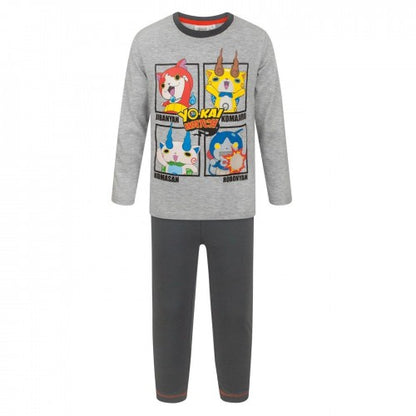Front - Yo-Kai Watch Childrens/Kids Character Panel Long Pyjama Set