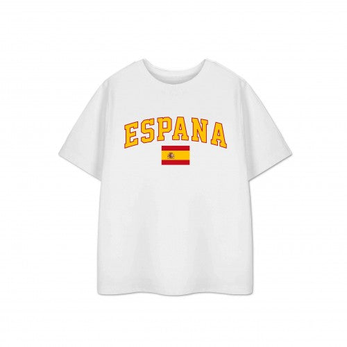 Front - Show Me The Merch Childrens/Kids Spain Short-Sleeved T-Shirt