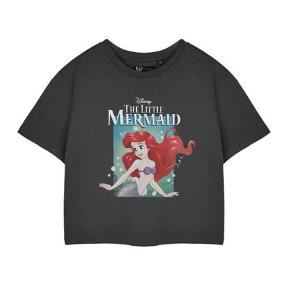Front - The Little Mermaid Womens/Ladies Ariel Bubbles Short-Sleeved Crop Top