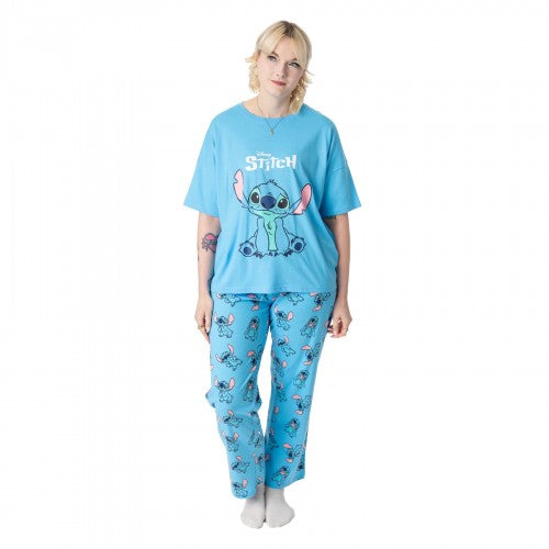Front - Lilo & Stitch Womens/Ladies Short-Sleeved Pyjama Set