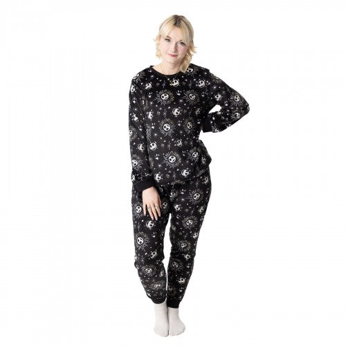 Front - The Nightmare Before Christmas Womens/Ladies Star Fleece Long Pyjama Set