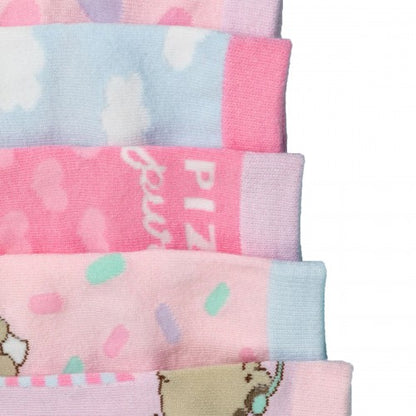 Front - Pusheen Girls Sweet Pizza Party Socks Set (Pack of 5)