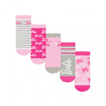 Front - Barbie Girls Stripe Logo Star Socks Set (Pack of 5)
