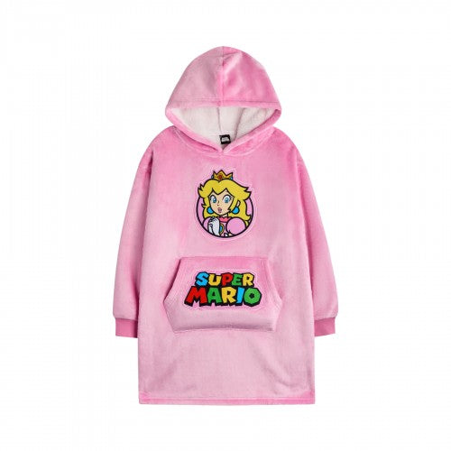 Front - Nintendo Girls Princess Peach Super Mario Blanket Hoodie