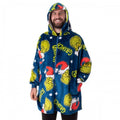 Front - The Grinch Unisex Adult Character Face Full Zip Blanket Hoodie