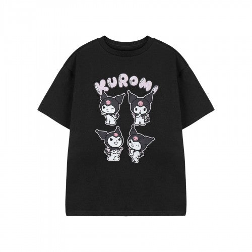 Front - Hello Kitty Girls Kuromi Heart Short-Sleeved T-Shirt