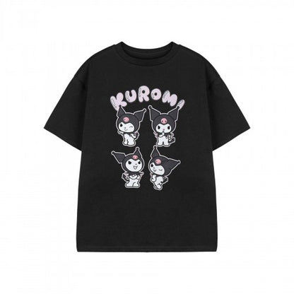 Front - Hello Kitty Girls Kuromi Heart Short-Sleeved T-Shirt