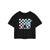 Front - MTV Womens/Ladies Checkerboard Logo Short-Sleeved Crop T-Shirt