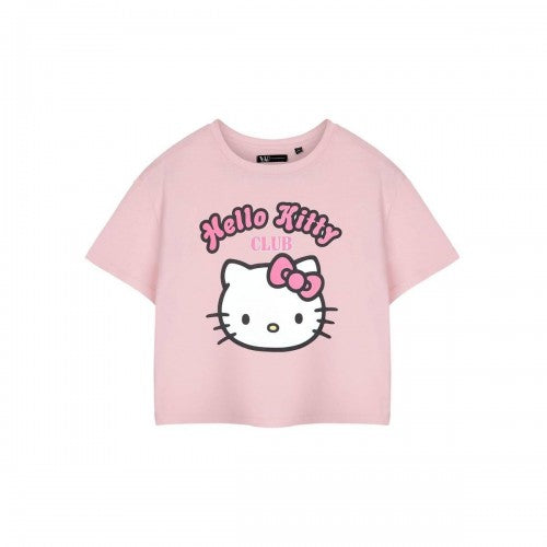 Front - Hello Kitty Womens/Ladies Club Short-Sleeved Crop T-Shirt