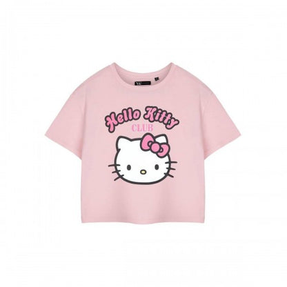 Front - Hello Kitty Womens/Ladies Club Short-Sleeved Crop T-Shirt