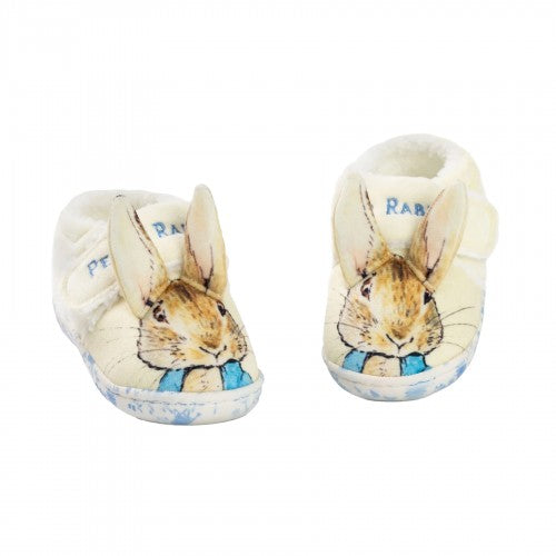 Front - Peter Rabbit Childrens/Kids Character Face Touch Fastening Slippers