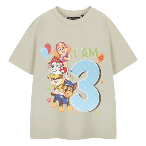 Front - Paw Patrol Boys I Am 3 Short-Sleeved Birthday T-Shirt
