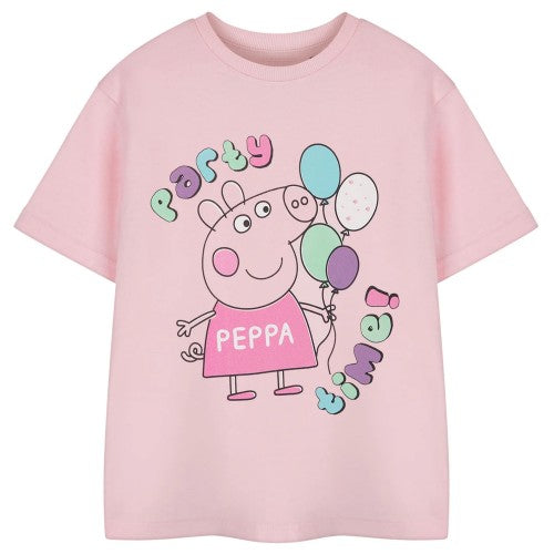 Front - Peppa Pig Girls Party Time Short-Sleeved T-Shirt