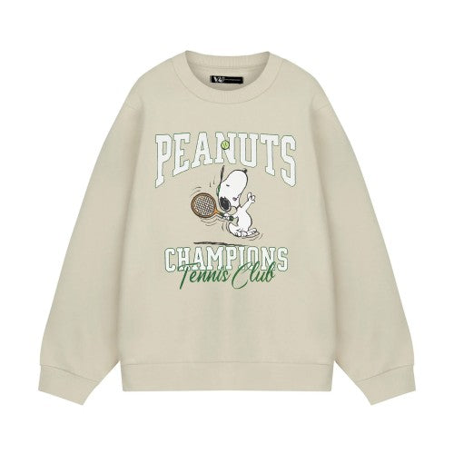 Front - Peanuts Unisex Adult Snoopy Tennis Sweatshirt