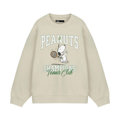 Front - Peanuts Unisex Adult Snoopy Tennis Sweatshirt