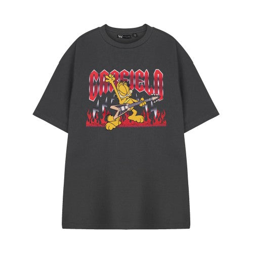 Front - Garfield Unisex Adult Guitar Short-Sleeved T-Shirt