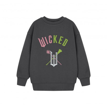 Front - Wicked Baby Girls Wand And Broom Sweatshirt