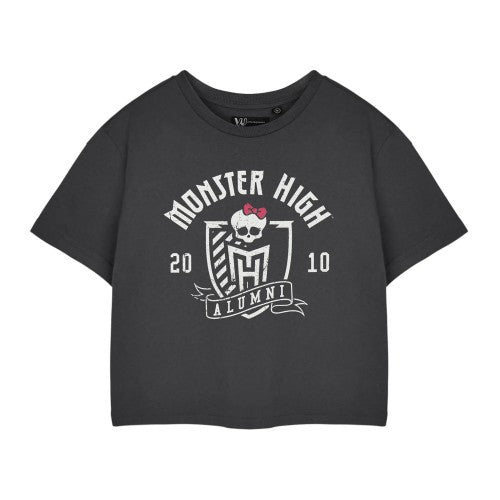 Front - Monster High Womens/Ladies Alumni Short-Sleeved Crop T-Shirt